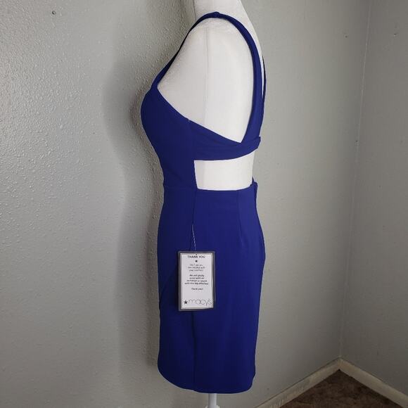 NEW City Studio blue halter open back cut out sheath dress junior size 5 - Picture 6 of 11